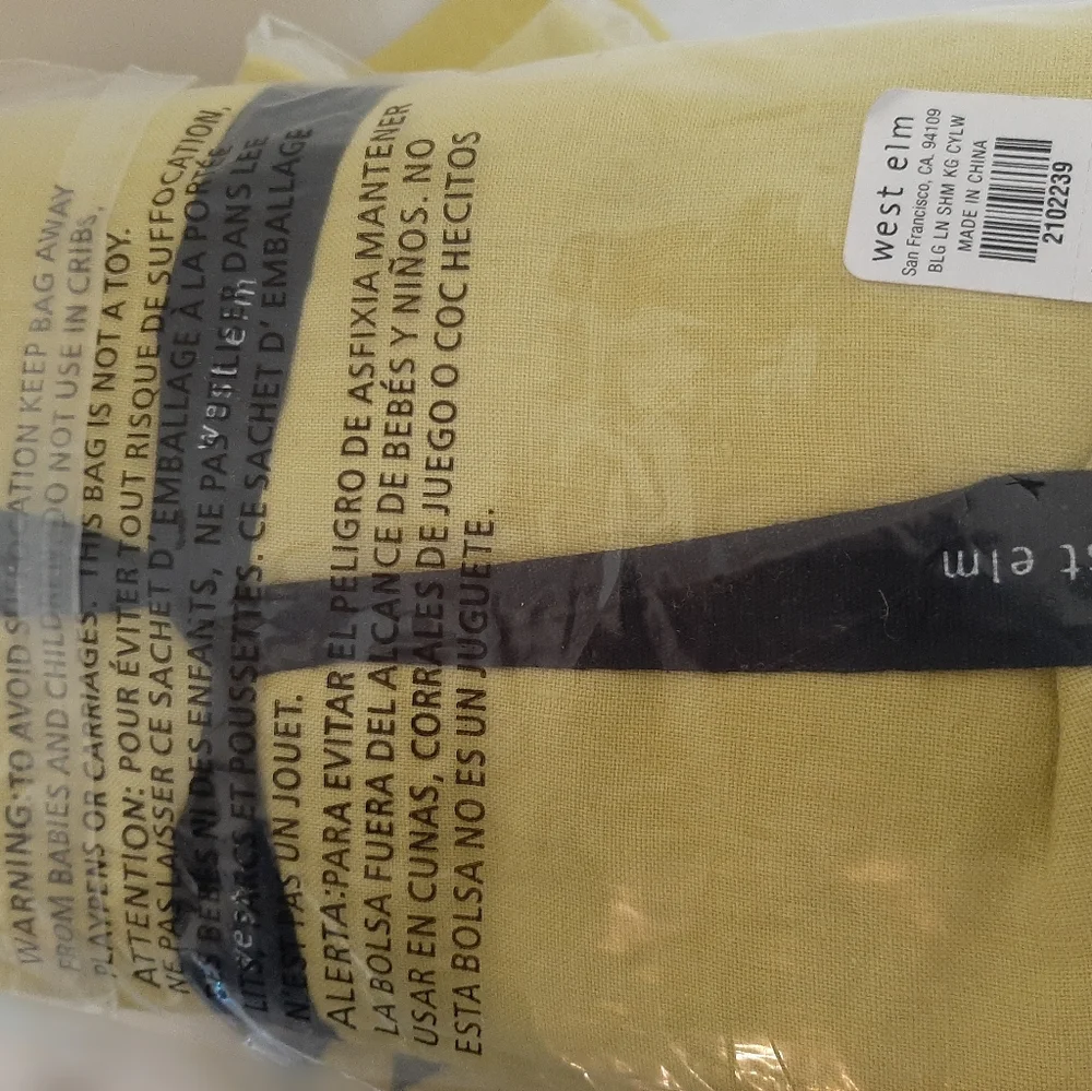 West Elm European Flax Linen RARE King Duvet Cover king shams 1 Euro sham Citrus